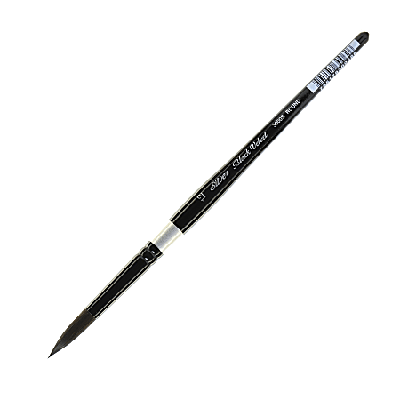 Silver Brush 3000S Black Velvet Series Paint Brush, Size 12, Round Bristle, Squirrel Hair/Synthetic Filament, Multicolor