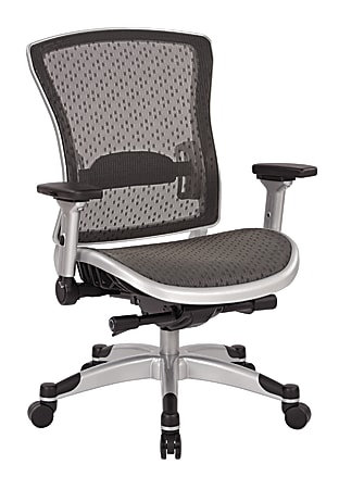 Office Star Ergonomic Mesh High Back Executive Chair Platinum Black