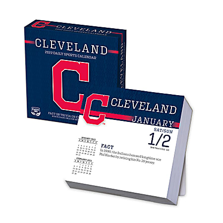 Lang Turner Licensing Boxed Daily Desk Calendar, 5-1/4" x 5-1/4", Cleveland, January To December 2022