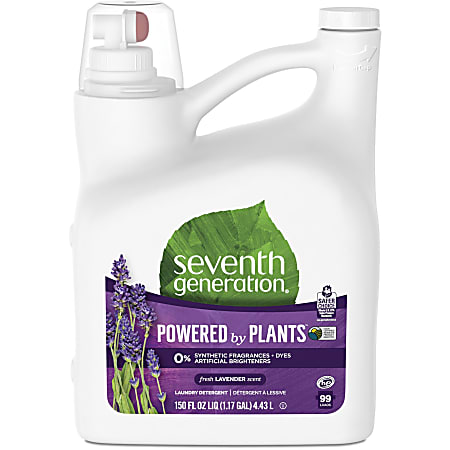 Seventh Generation Laundry Detergent - 150 fl oz (4.7 quart) - Fresh Lavender Scent - 4 / Carton - Clear