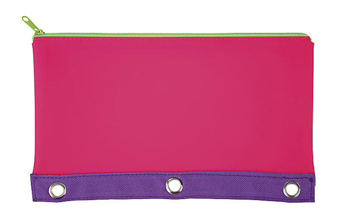Office Depot® Brand 3-Ring Pencil Pouch, 10" x 6", Pink