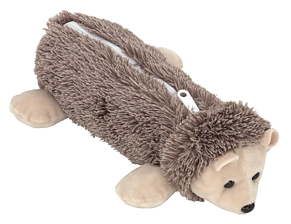 Office Depot® Brand Plush Animal Pencil Pouch, 2" x 2", Hedgehog