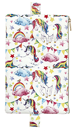 Office Depot® Brand Fashion Notebook Pencil Pouch, 8"H x 5"W x 1/2"D, Unicorns