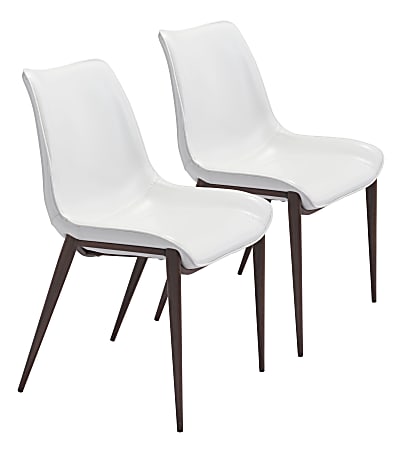Zuo® Modern Magnus Dining Chair, White/Walnut