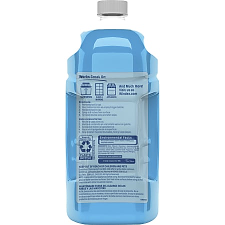 Windex Original Glass Cleaner Refill - 67.6 fl oz (2.1 quart)Bottle - 1 Each - Streak-free, Film-free, Phosphate-free - Blue Windex Original Glass Cleaner Refill - 67.6 fl oz (2.1 quart)Bottle - 1 Each - Streak-free, Film-free, Phosphate-free - Blue