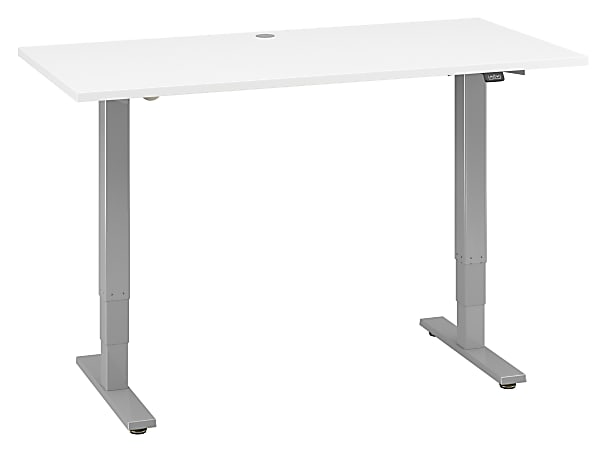 Move 40 Series by Bush Business Furniture Electric Height-Adjustable Standing Desk, 60" x 30", White/Cool Gray Metallic, Standard Delivery