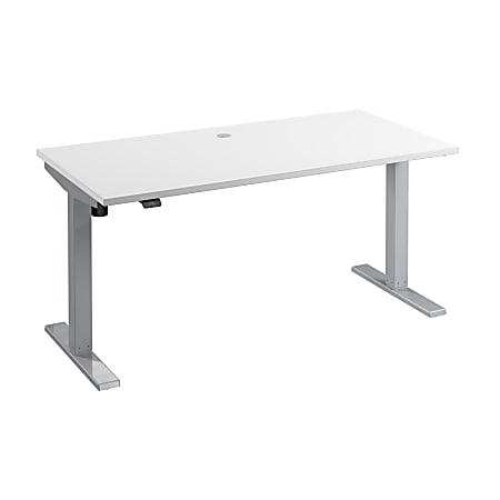White desk that moves sales up and down