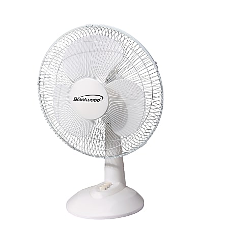 Optimus Kool Zone Oscillating Desk Fan, 14"H x 12"W x 12"D, White