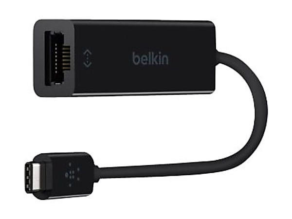 Belkin USB-C to Gigabit Ethernet Adapter - Network adapter - USB-C - Gigabit Ethernet x 1 - black