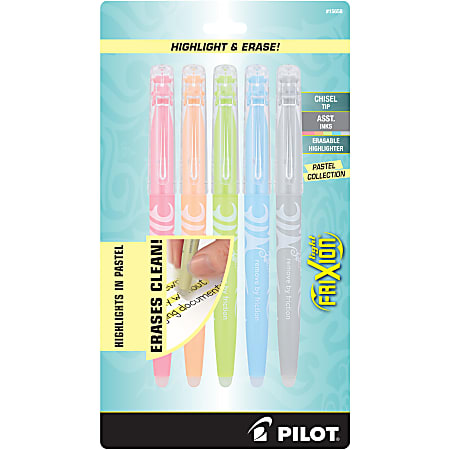 Pilot® FriXion Erasable Highlighters, Chisel Point, Assorted