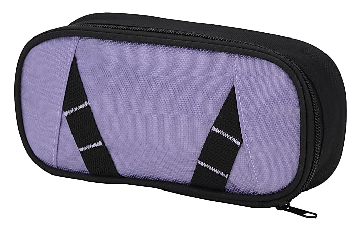 Office Depot® Brand Zig-Zag Pencil Pouch, 4" x 2", Purple/Black