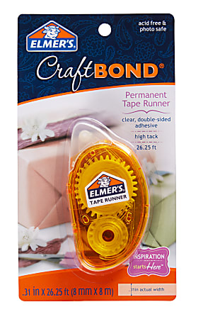 Elmer's Elmer s CraftBond Permanent Tape Runner Refill, Clear, Double Sided, 26 1/4
