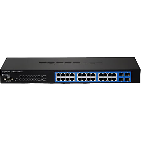 TRENDnet 24-port Gigabit Layer 2 Switch - 24 Ports - Manageable - 2 Layer Supported - 1U High - Rack-mountable - Lifetime Limited Warranty