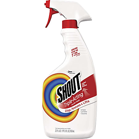 Shout Laundry Stain Remover Spray - Spray - 22 fl oz (0.7 quart) - Bottle - 1 / Each - White