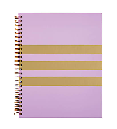 Divoga® Personal-Size Notebook, Whimsical Wonder Collection, 3 Subject, College Ruled, 240 Pages (120 Sheets), Gold/Purple