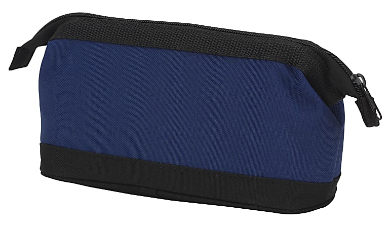 Office Depot® Brand Large Canvas Pouch, 4-1/2" x 3-1/2", Navy/Black