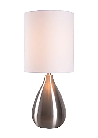 Kenroy Home Droplet Table Lamp, 29"H, White Shade/Antique Brass Base