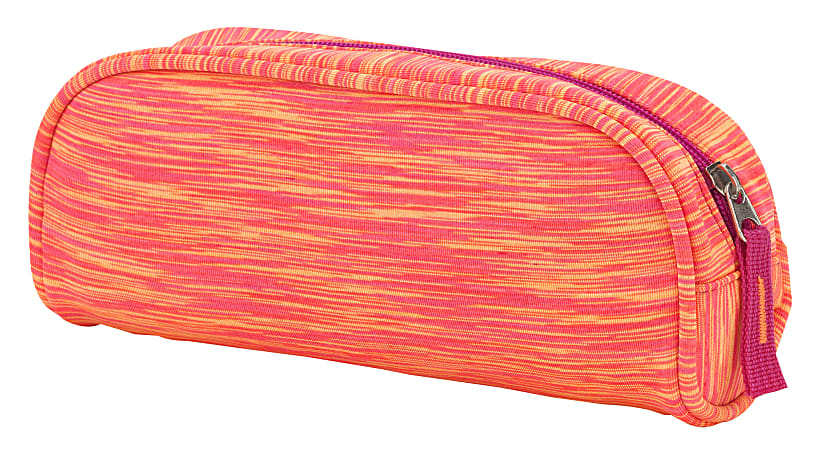 Office Depot® Brand Space Dye Fabric Pencil Pouch, 4-1/4" x 2", Orange