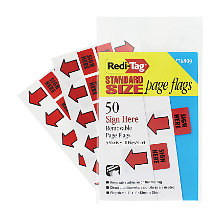 Redi-Tag 91003 Sign Here Blue Arrow Flag Refill Rolls - 6 Rolls, 120 Flags Each | Removable, Reusable Page Markers