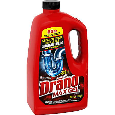Drano® Max Gel Clog Remover, 80 Oz, Pack Of 6 Bottles