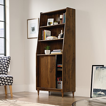 Sauder Harvey Park 71 H 5 Shelf Bookcase With Doors Grand Walnut