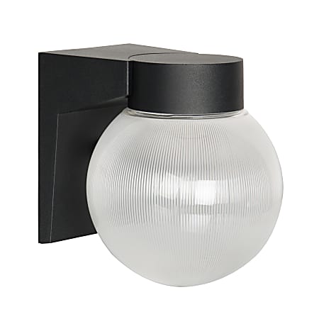 Luminance LED Wall Mount Porch Fixture, 9 Watts, 4000K/Cool White, 850 Lumen, Black/Clear Prismatic Globe