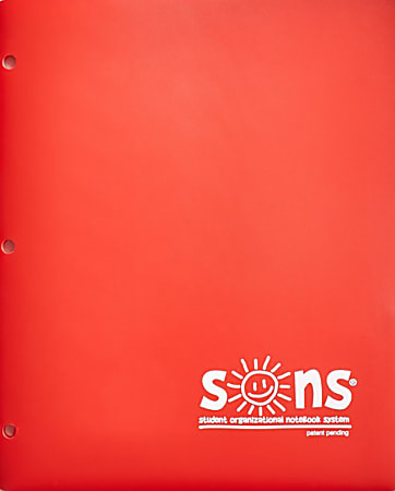 SONS System Pocket Folders, 9-1/2" x 12-1/2", Red,