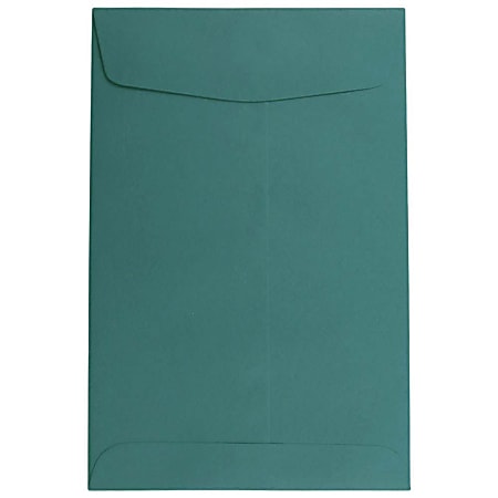 JAM Paper® Open-End 6" x 9" Catalog Envelopes, Gummed Closure Teal, Pack Of 25 Envelopes