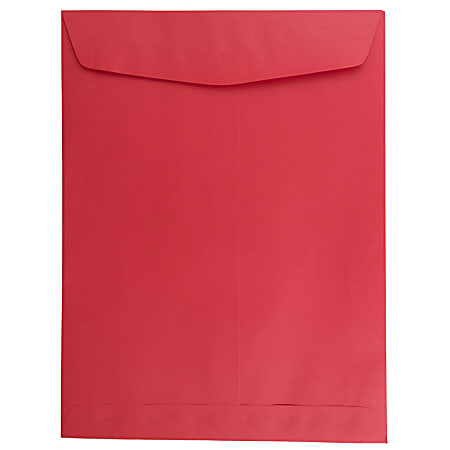 JAM Paper® Open-End 9" x 12" Envelopes, Gummed Seal, Red, Pack Of 100 Envelopes