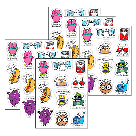 Creative Teaching Press® Reward Stickers, So Much Pun!, 55 Stickers Per Pack, Set Of 6 Packs