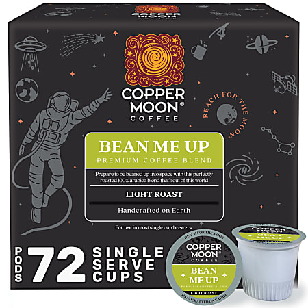 Copper Moon Single-Serve Coffee Pods for Keurig K-Cup Brewers, Light Roast, Bean Me Up Blend, 72 Count