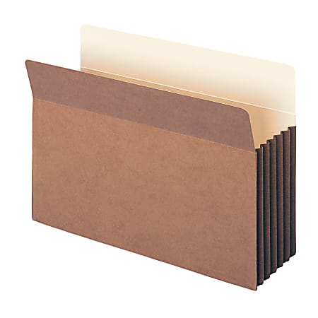 Smead® TUFF® Pocket File Pockets, 5 1/4" Expansion, 9 1/2" x 14 3/4", 30% Recycled, Dark Brown, Pack Of 10