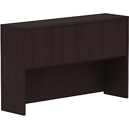 Lorell® Laminate 4-Door Hutch, 36"H x 60"W x 15"D, Espresso