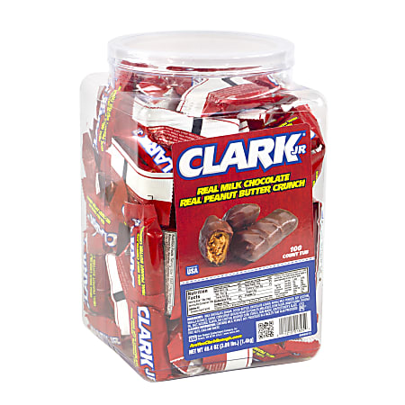 Clark Bar Milk Jr. All-Natural Mini Bars, Tub Of 100 Pieces
