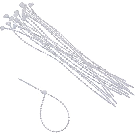 Advantus Beaded Cable Ties - Cable Tie - White - 250 - 0.25 Advantus Beaded Cable Ties - Cable Tie - White - 250 - 0.25