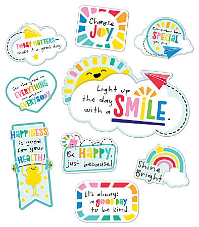 Carson Dellosa Education Mini Motivation Bulletin Board Set, Happy Place, Set Of 15 Pieces