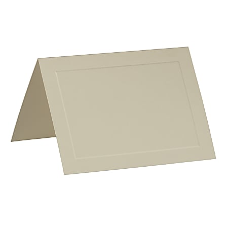 JAM Paper® Fold-Over Cards, Panel Border, 5" x 6 5/8", Ivory, Pack Of 25