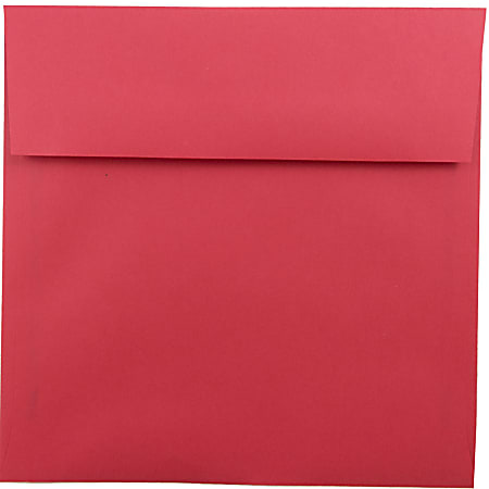 JAM Paper® Color Square Invitation Envelopes, 8-1/2" x 8-1/2", Gummed Seal, Red, Pack Of 25 Envelopes