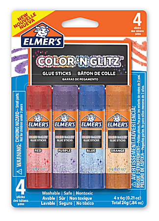 Elmer's Color 'N Glitz Glue Sticks, 0.21gm, Pack Of 4 Glue Sticks
