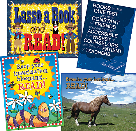 Barker Creek School Library Chart And Poster Set, 17" x 22", Set Of 4