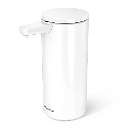 simplehuman Touch-Free Rechargeable Sensor Liquid Soap And Hand Sanitizer Dispenser, 14 Oz, White