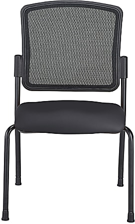 WorkPro® Spectrum Series Mesh/Vinyl Stacking Guest Chair with Antimicrobial Protection, Armless, Black, Set Of 2 Chairs, BIFMA Compliant