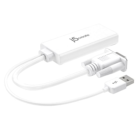 j5create HDMI To VGA Adapter 10 White JDA214 - Office Depot