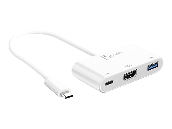 j5create USB Type C USB 3.0 Adapter With Power Delivery White JCA379 - Office Depot
