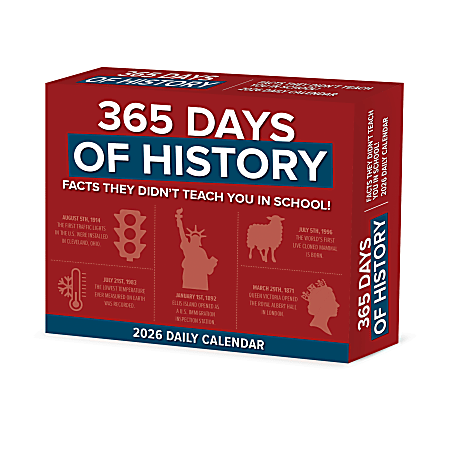 2026 Willow Creek Press Page-A-Day Daily Desk Calendar, 6-1/4" x 5-1/2", 365 Days of History, January To December, 53867