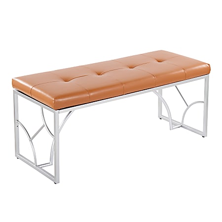 Camel leather bench deals
