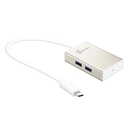 j5create USB Type-C 4-Port Hub, Silver, JCH343