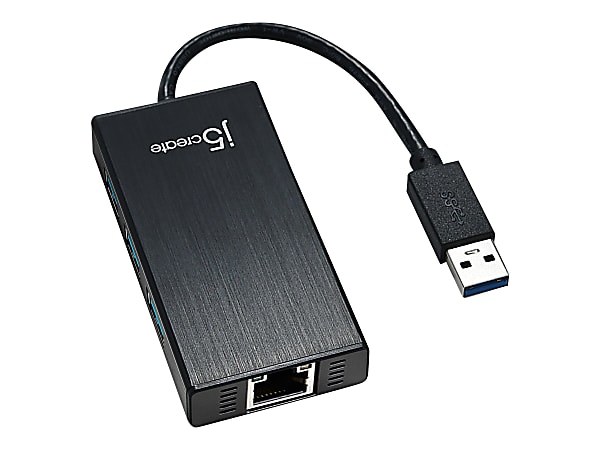 j5create KaiJet JUH470 USB 3.0 Gigabit Ethernet &amp; 3 Port HUB  USB  External