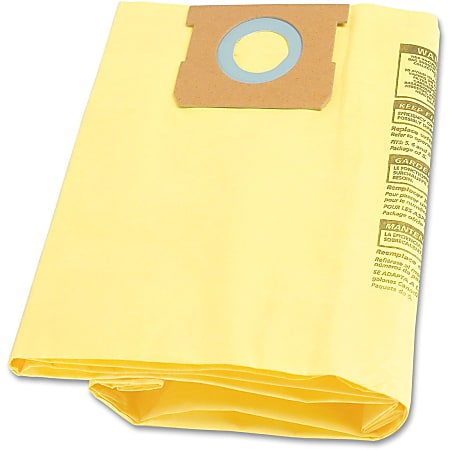 Shop-Vac 5-8 gal High-eff Collection Filter Bags - 10 / Carton - 8 gal - Yellow
