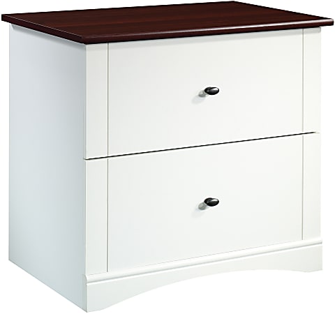 Sauder® Select 32"W x 22"D Lateral 2-Drawer File Cabinet, Soft White/Select Cherry
